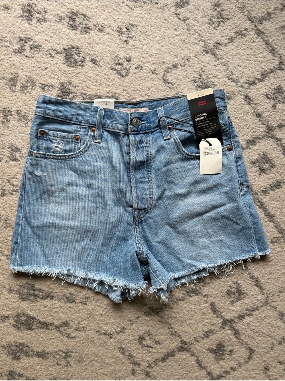 Levi's Light Blue High-Rise Denim Cutoff Shorts